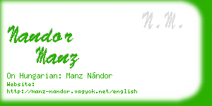 nandor manz business card